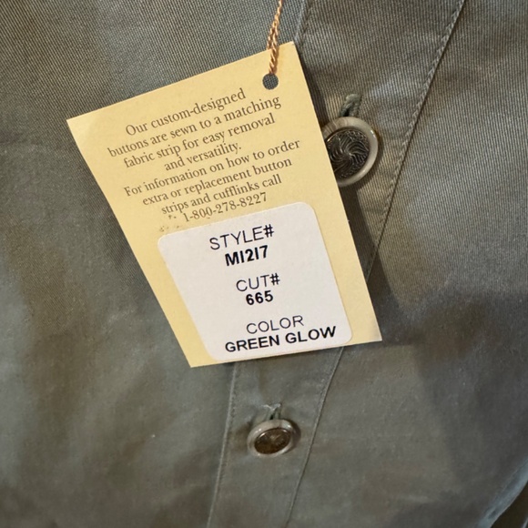 Men's Stubbs Western Wear Green Glow Banded Collar Long Sleeve Shirt SZ S - Picture 5 of 9